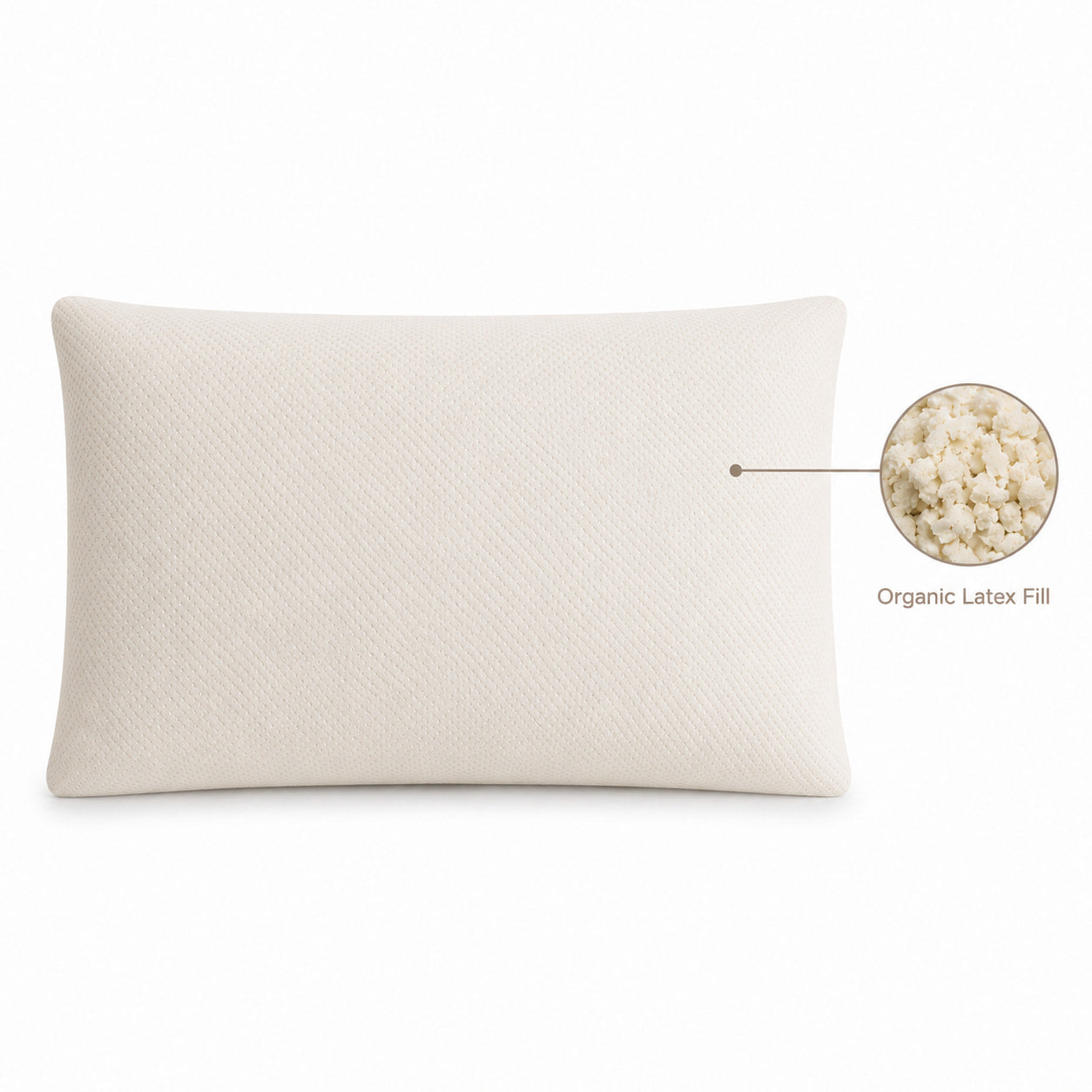Certified Organic Natural Shredded Rubber Pillow (Cozzy) w/ Certified Organic Cotton Knit Cover Fabric