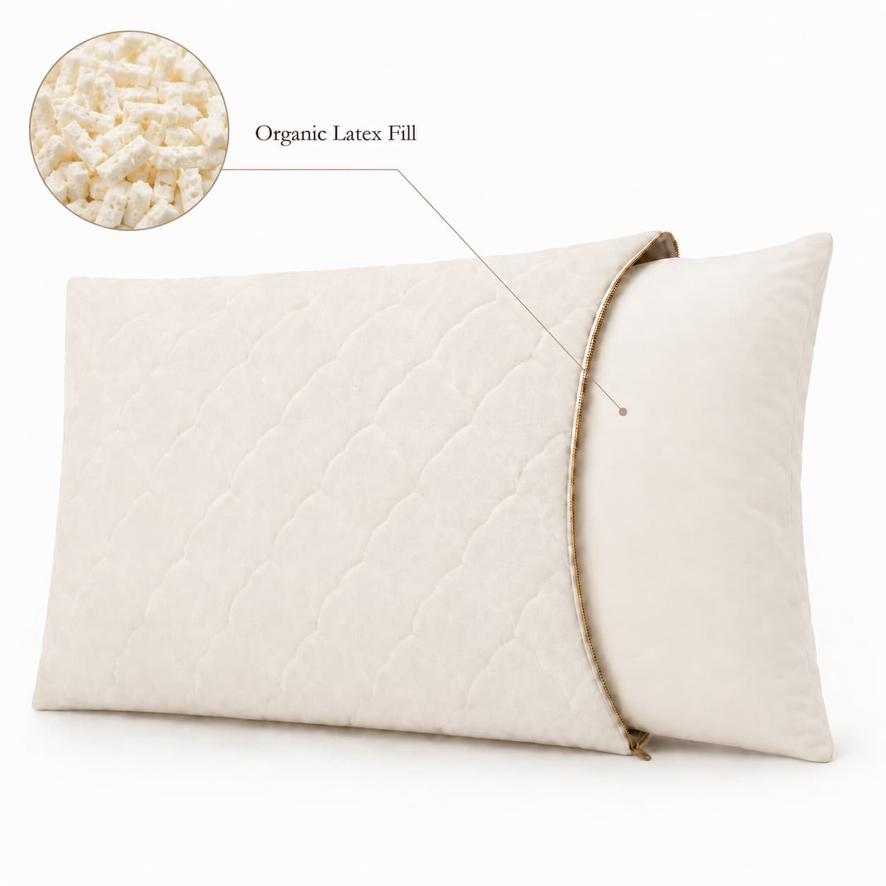 Certified Organic Wool-Wrapped Natural Shredded Rubber Pillow