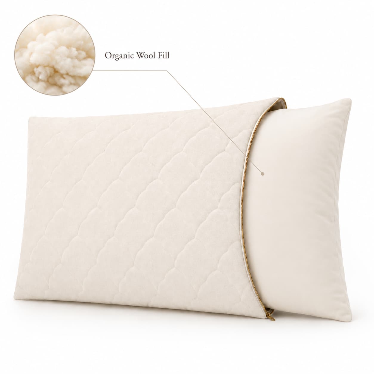 Certified Organic Spiraled-Wool™ Pillow