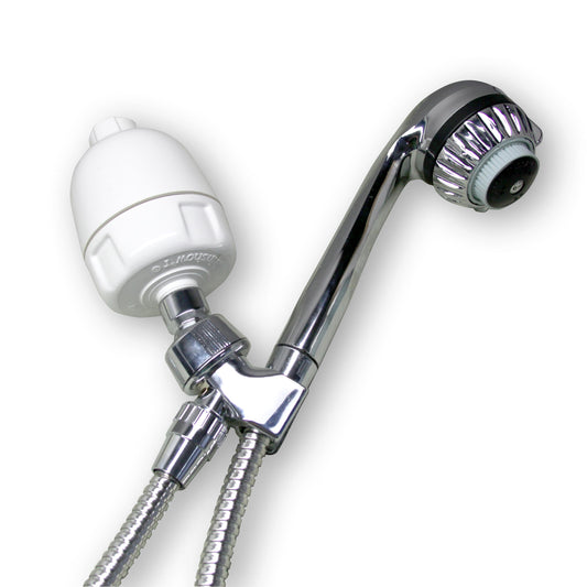 Shower Dechlorinator with Hand-Held Massage Shower Kit