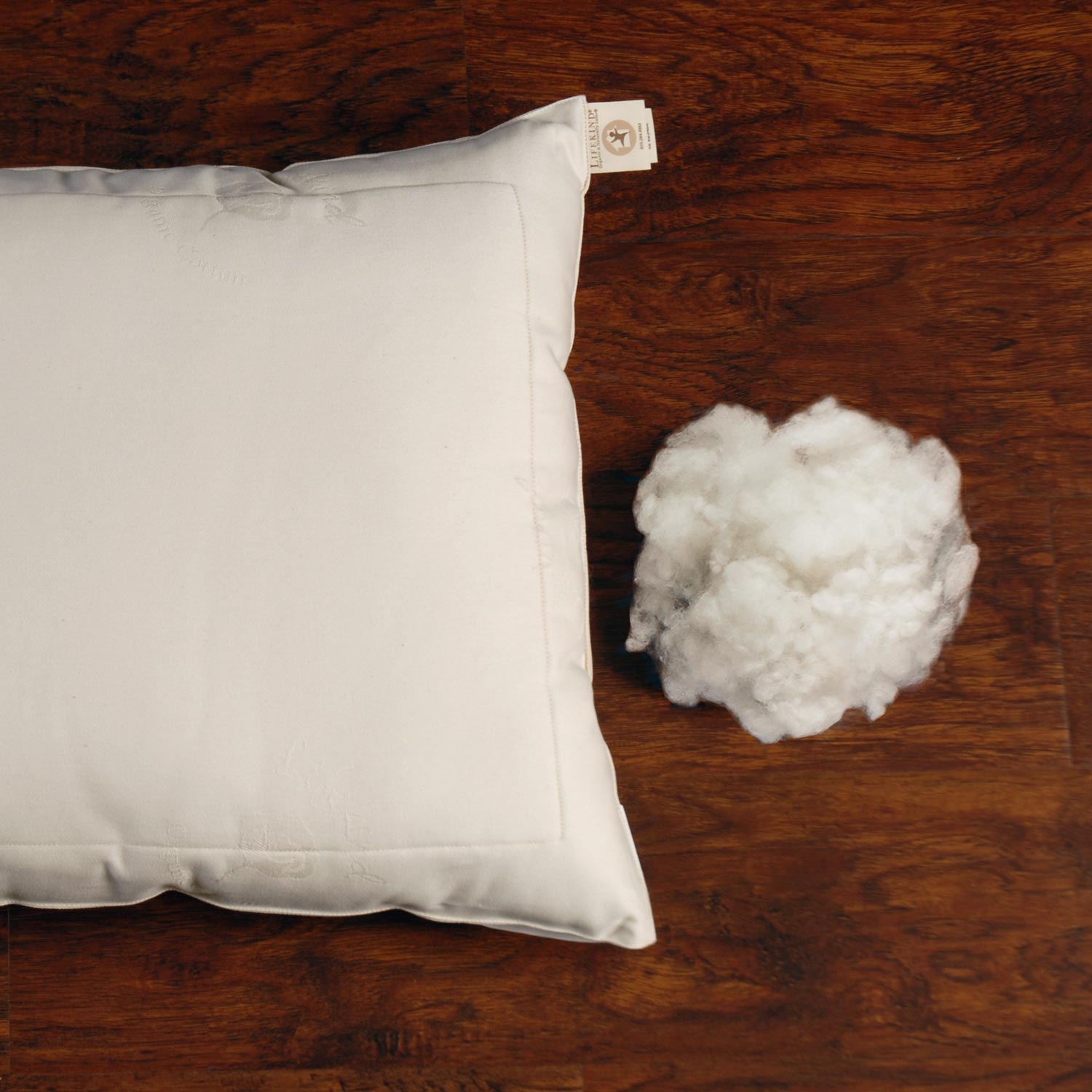 Wool Pillow filled with woolly clusters and an organic cotton zippered shell
